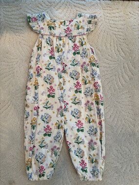 Baby Boden Floral Bunny Romper